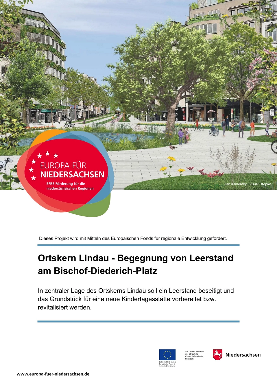 Plakat Ortskern Lindau - Begegnung von Leerstand am Bischof-Diederich-Platz&nbsp;&copy;&nbsp;Europäische Union